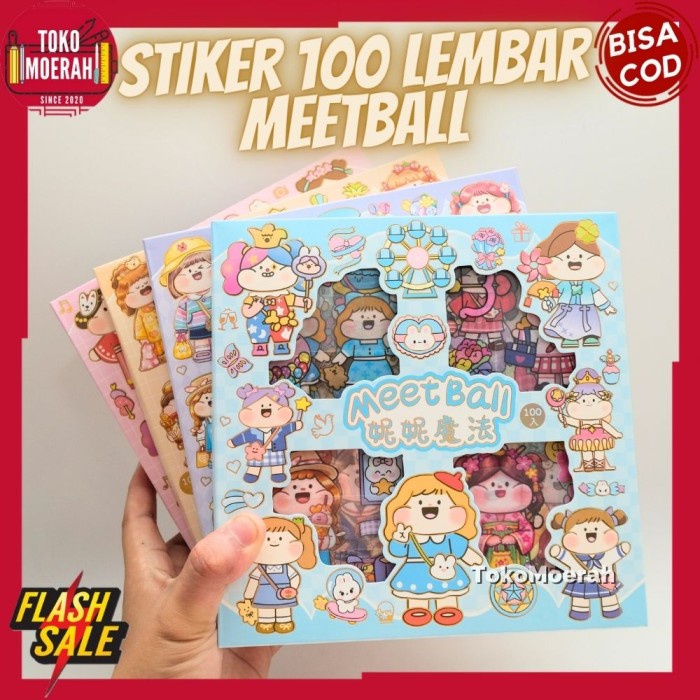 

New Promo 1 BOX STIKER MEETBALL 100 LEMBAR STICKER MASU MEETBALL LUCU UNIK COD