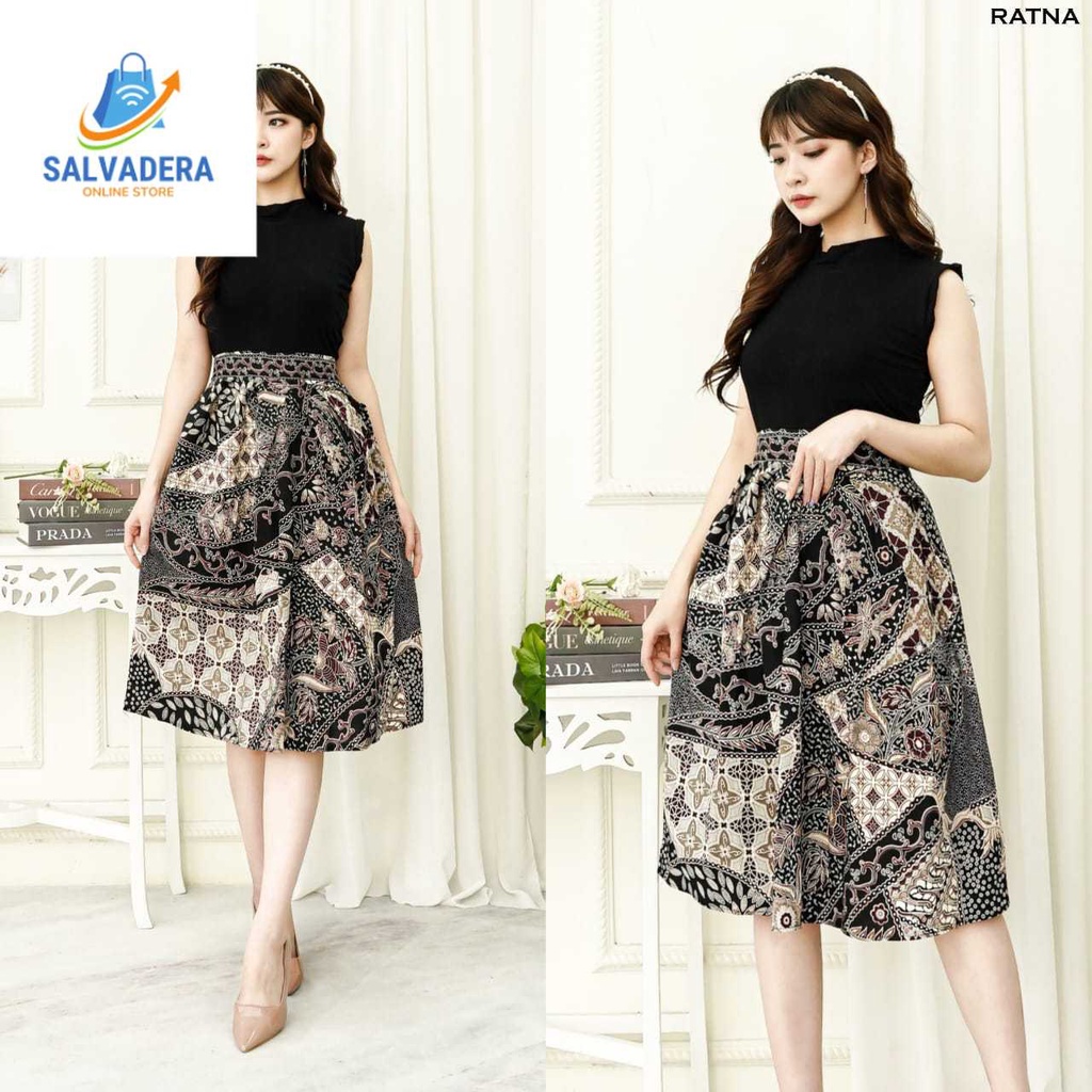 Keren Ratna Rok Batik Wanita Selutut Bawahan Batik Rok Cewek