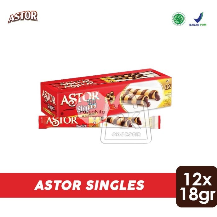 

Wafer Astor Singles / Astor Stik Coklat (1 Box isi 12 Pcs) - FasyAnita Mart Denpasar