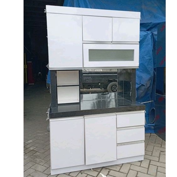 Lemari Dapur / Lemari Sayur 3 Pintu + Kitchen Set (Lapisan HPL)