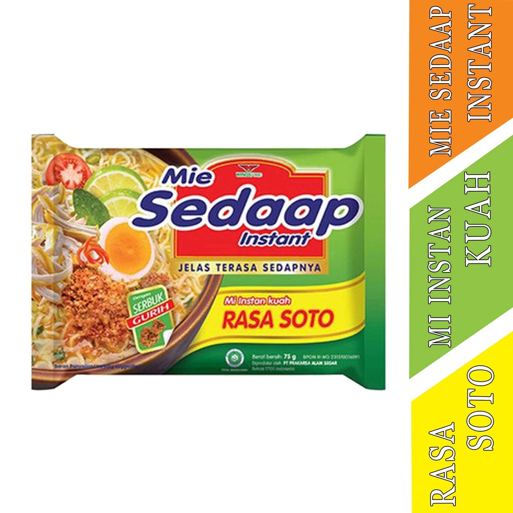 

RASA SOTO- MIE SEDAAP- MIE KUAH INSTANT- 75g