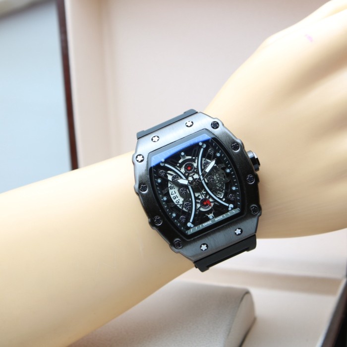 JAM TANGAN PRIA RM RUBBER CHRONO ON STOPWATCH TGL AKTIF 4,3CM