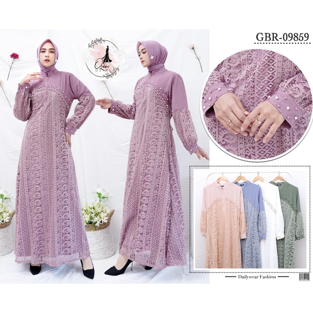 BAJU MEWAH PESTA WANITA BROKAT KAGURA 09859 I Gamis Remaja Ngaji I Gamis Home