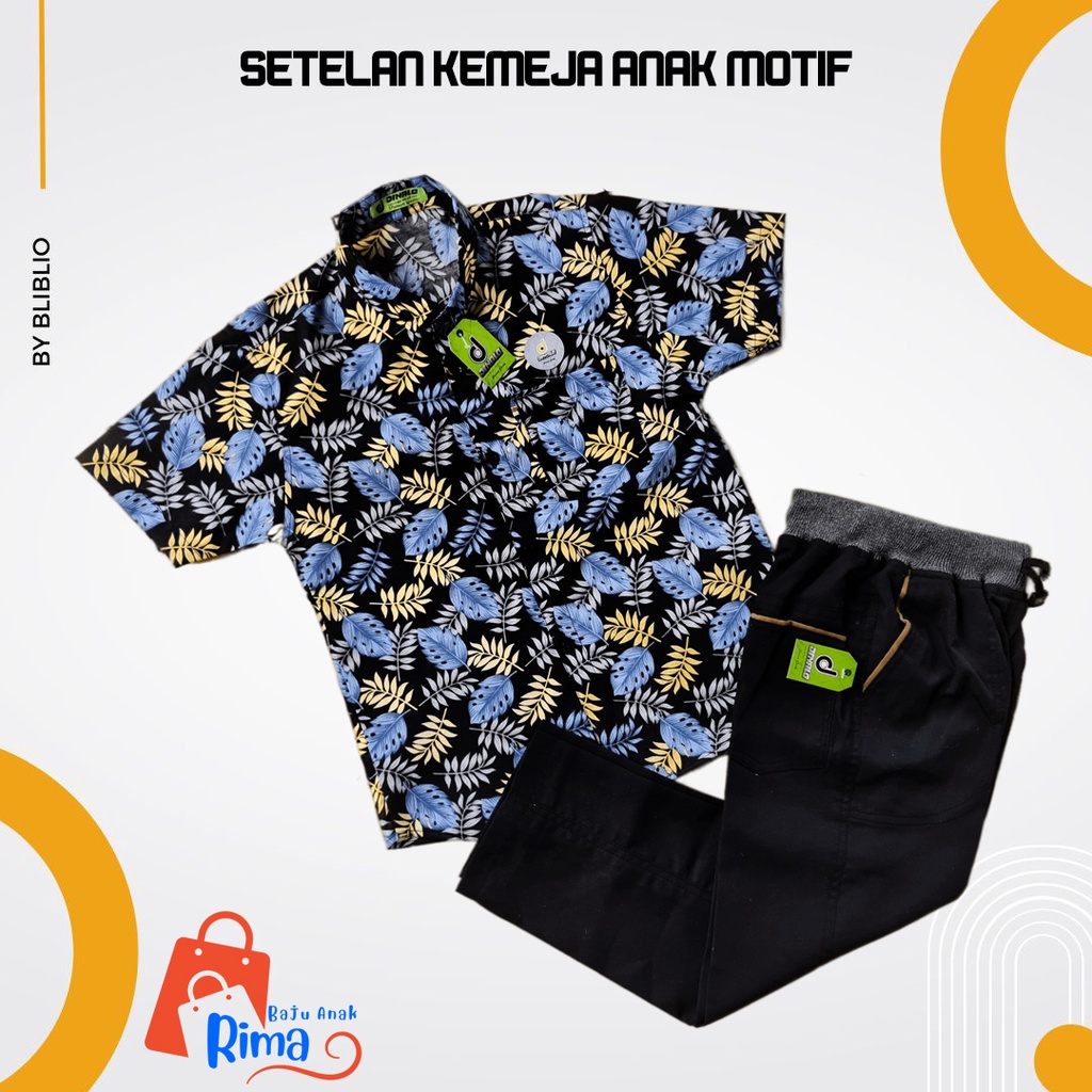 GRATIS ONGKIR/DAN COD/Setelan Kemeja Motif Anak Cowok/Laki-laki dengan Celana Panjang Terbaru untuk 