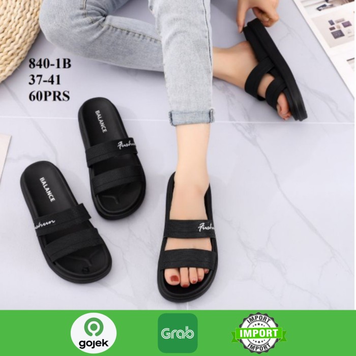 DRB Sandal Jelly Wanita [ 840-1 ] Sandal Santai / Sandal Balance - Hitam(Balance), 37
