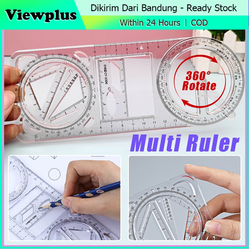 

Penggaris Multifungsi 360 Derajat Geometri Ruler, Penggaris Busur Derajat Multifungsi Geometric Ruler / Hadiah Kreatif Alat Tulis Sekolah Kantor Perlengkapan Belajar Alat Ukur