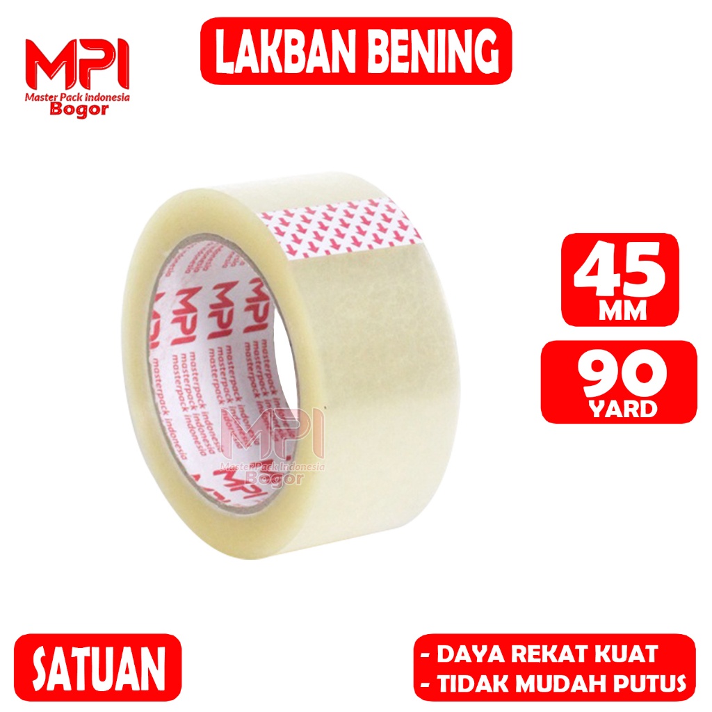 

Lakban Bening MPI 45 mm x 90 yard / Lakban Packing - Master Pack Indonesia