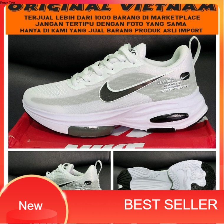 SALE 50% NIKE ZOOM AIRMAX RUNNING PEGASUS TURBO 1972 REACT SPORT MEN WHITE BLACK HITAM HIGH ORIGINAL