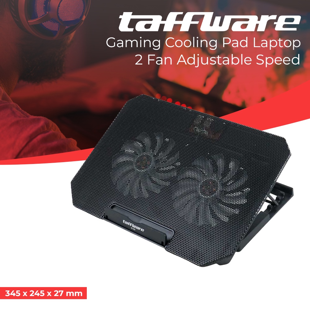 Cooling Pad Laptop Alas Dudukan Kipas Pendingin Laptop 2 Fan Speed Adjustable Dengan 2 Port USB