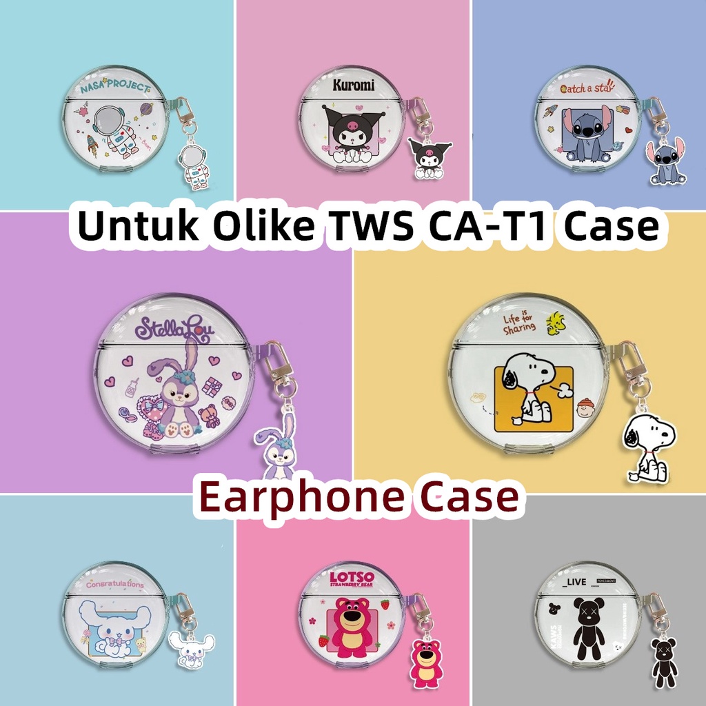 【inovasi】Untuk Olike TWS CA-T1 Case Anime spaceman transparan Soft Silicone Earphone Case Cover