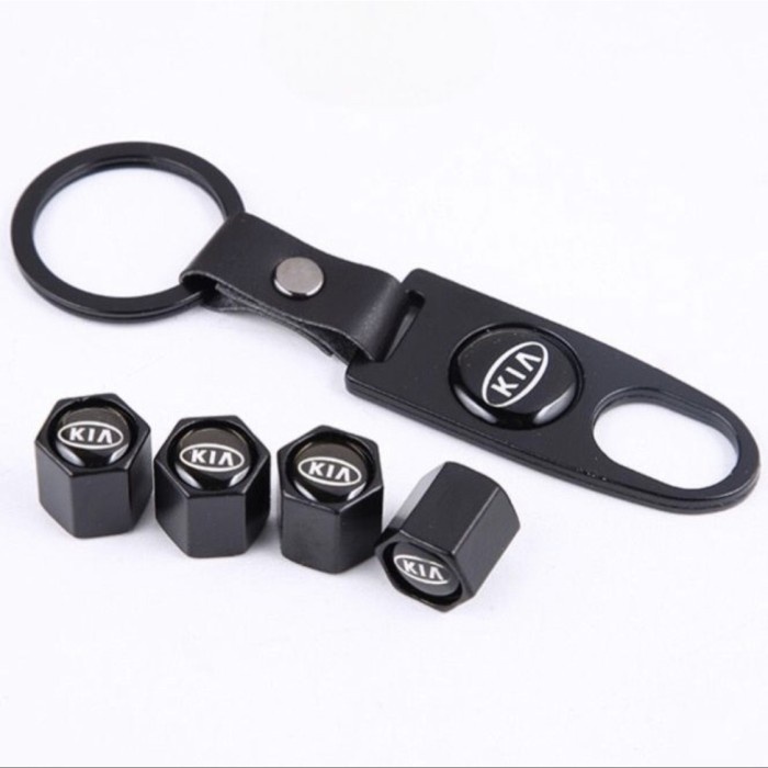 Tutup Pentil KIA + Gantungan Kunci Mobil KIA Penutup Pentil Ban Roda