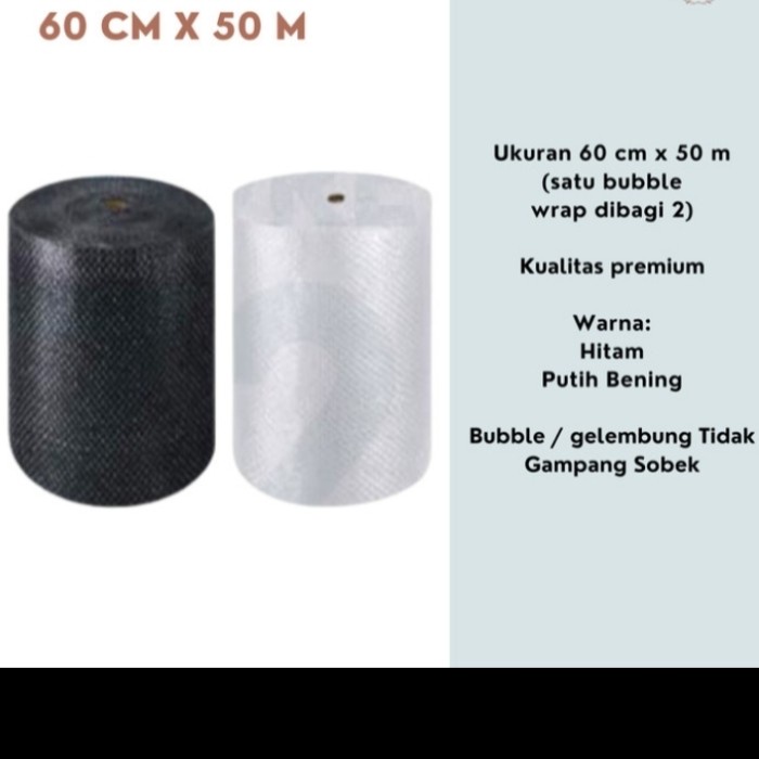 

bubble wrap 60cm x 50m murah - Bening