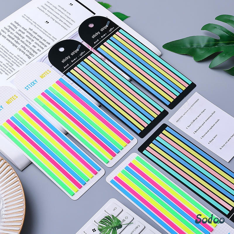 

160 Lembar STRIP Transparan Sticky Note / Transparent Highlighter Penanda Buku Anotasi Long Panjang Stripe PET - SO
