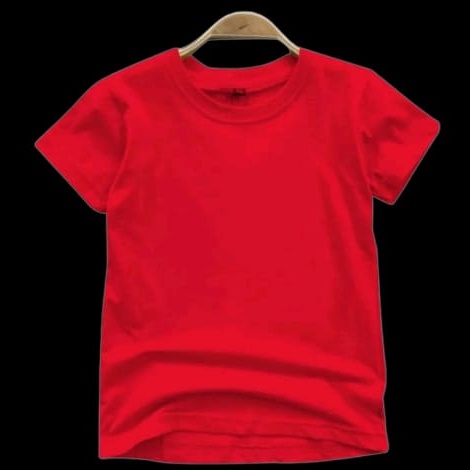 GOS BAJU OBLONG ANAK-ANAK POLOS WARNA MERAH BAHAN KAOS