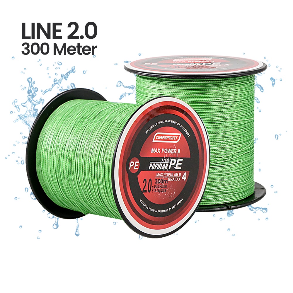 Senar Tali Benang Pancing Layangan PE Braided Thick Line 300M Line Number 2.0# - Green
