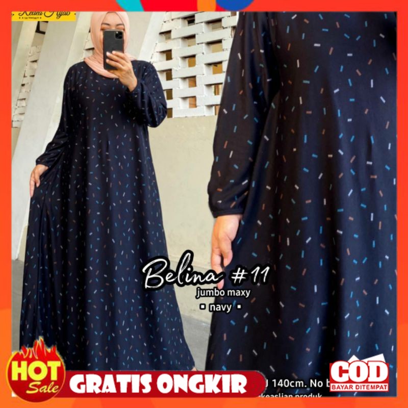 KAIN ADEM HALUS TEBAL / Gamis Jumbo Harian Wanita Bahan Kaos Diana Super Jumbo Ld 120 130 140 Belina