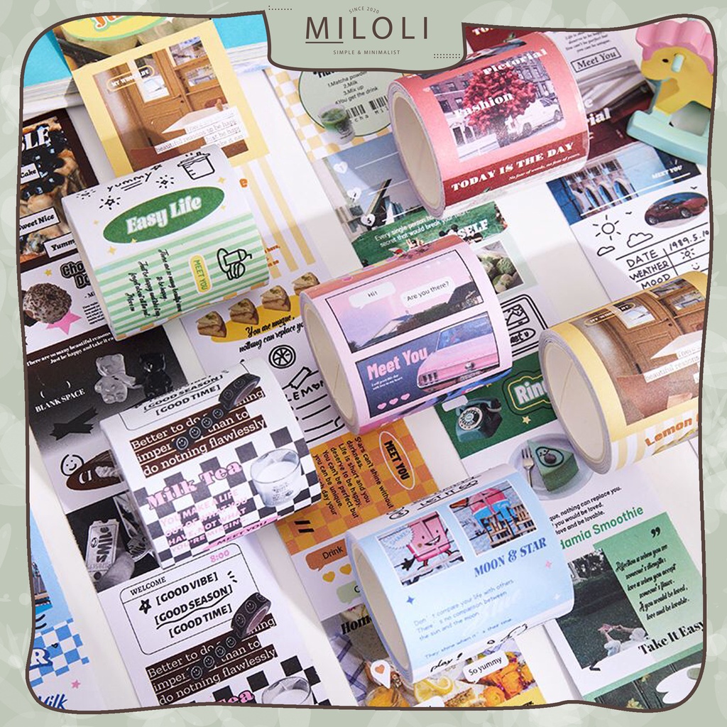 

[MILOLI] 1Rolls WASHI TAPE BEAUTIFUL STORY Series Retro Sticker Planner DIY Scrapbook Stiker Dekor Jurnal - A0052