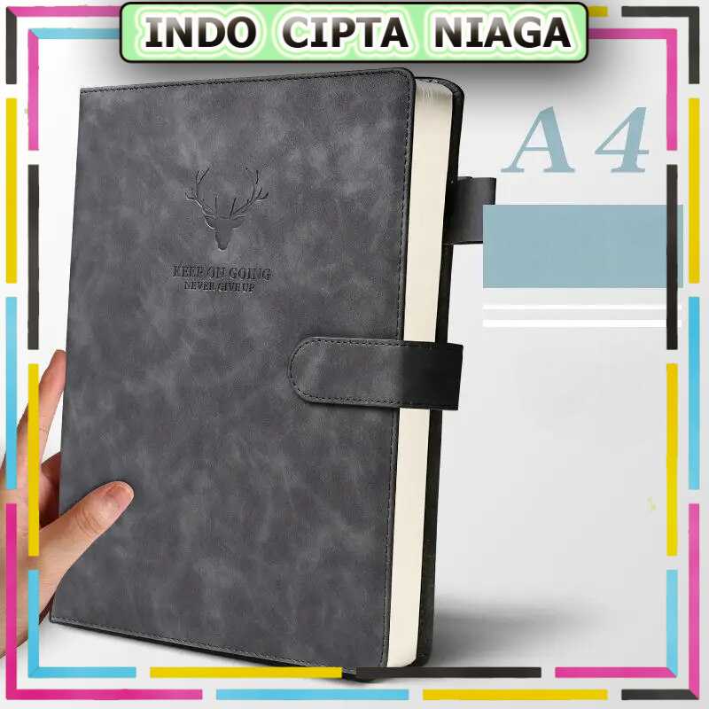 

ICN - Tlevino Buku Catatan Harian Notebook Cover Kulit Magnetic Buckle A4 - TL4