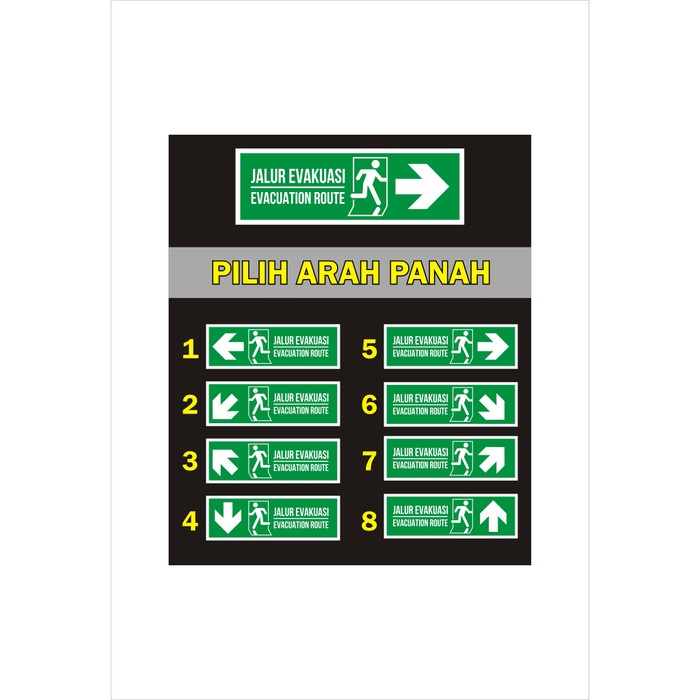

Safety Sign Jalur Arah Evakuasi Evacuation Route 30 X 10 + Acrillic