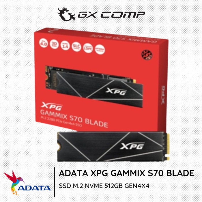 SSD ADATA XPG GAMMIX S70 BLADE 512GB PCIe Gen4x4 / SSD M.2 Gen 4 512GB