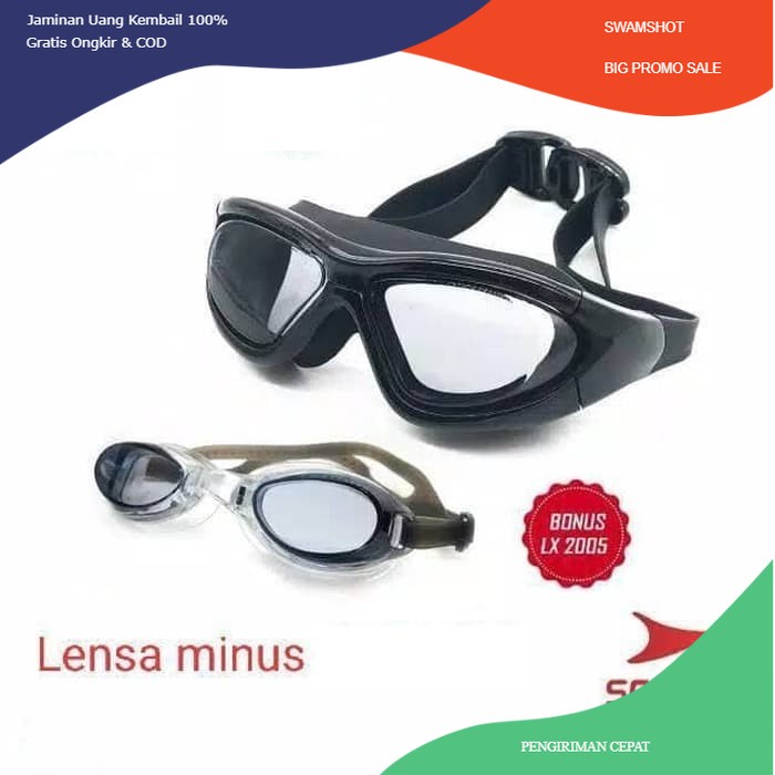 Kacamata Kaca mata renang Googles dewasa Lensa Minus 2 3 4 + - OPT9100 - 6