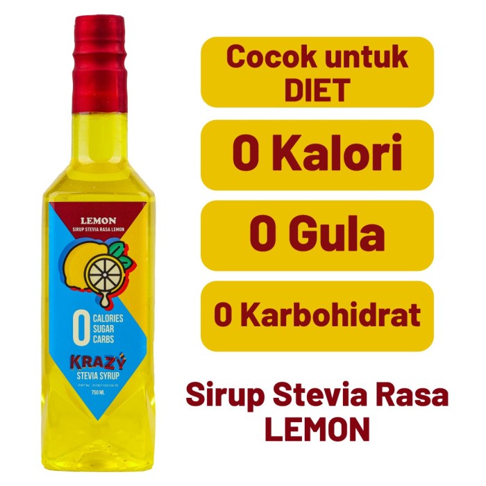 

[Big Sale] Krazy Sirup Diet Zero Calorie Keto Syrup Fruity - Lemon, 200 ml