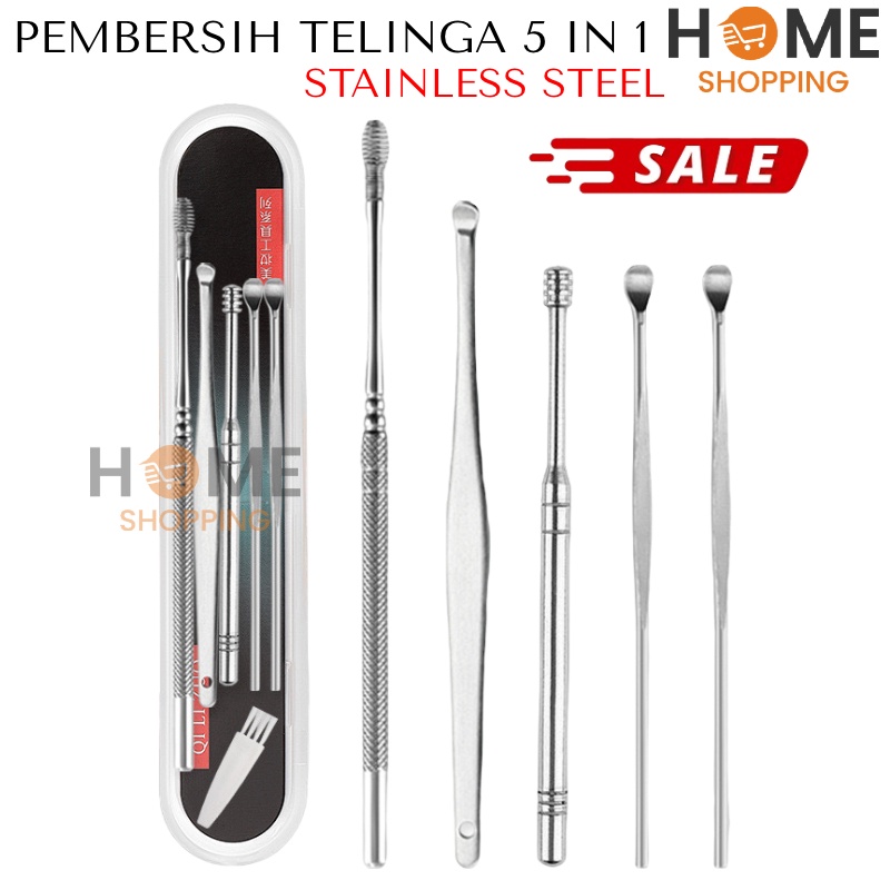 ALAT PEMBERSIH TELINGA 5 IN 1 / KOREK KUPING / KOREK TELINGA 8 IN 1 / ALAT PEMBERSIH KUPING STAINLES