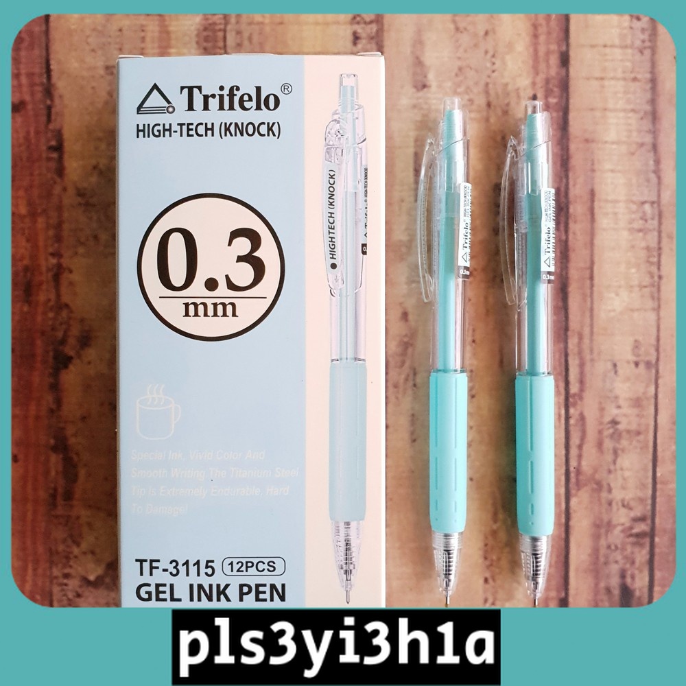 

1 PACK PEN HIGHTECH - PULPEN - BALLPOINT GEL CETIT - GELPEN - GEL INK PEN TRIFELO TF3115 KNOCK 0.3MM