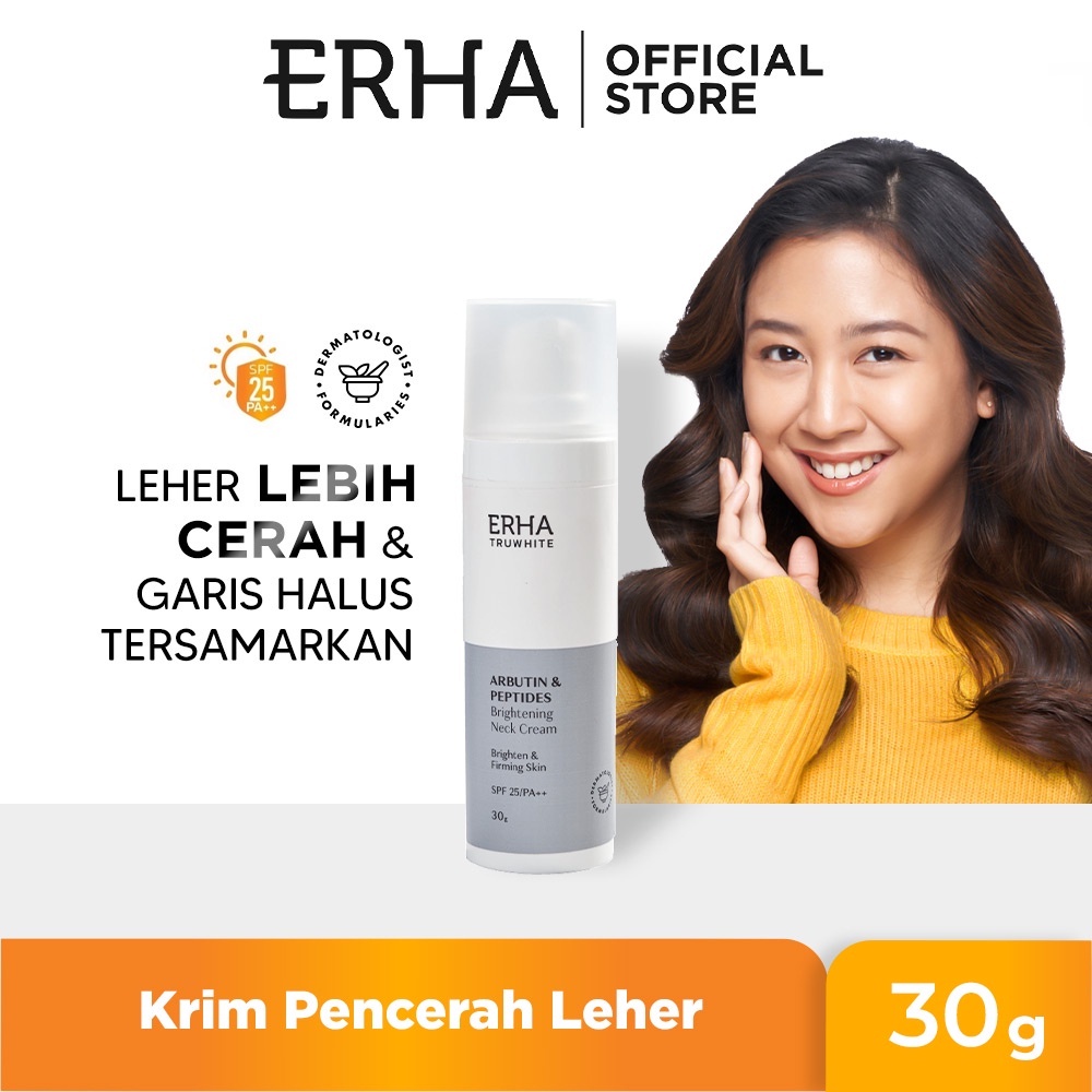 New Product ERHA Truwhite Arbutin & Peptides Brightening Neck Cream 30g Krim Pencerah Leher Cream Pe