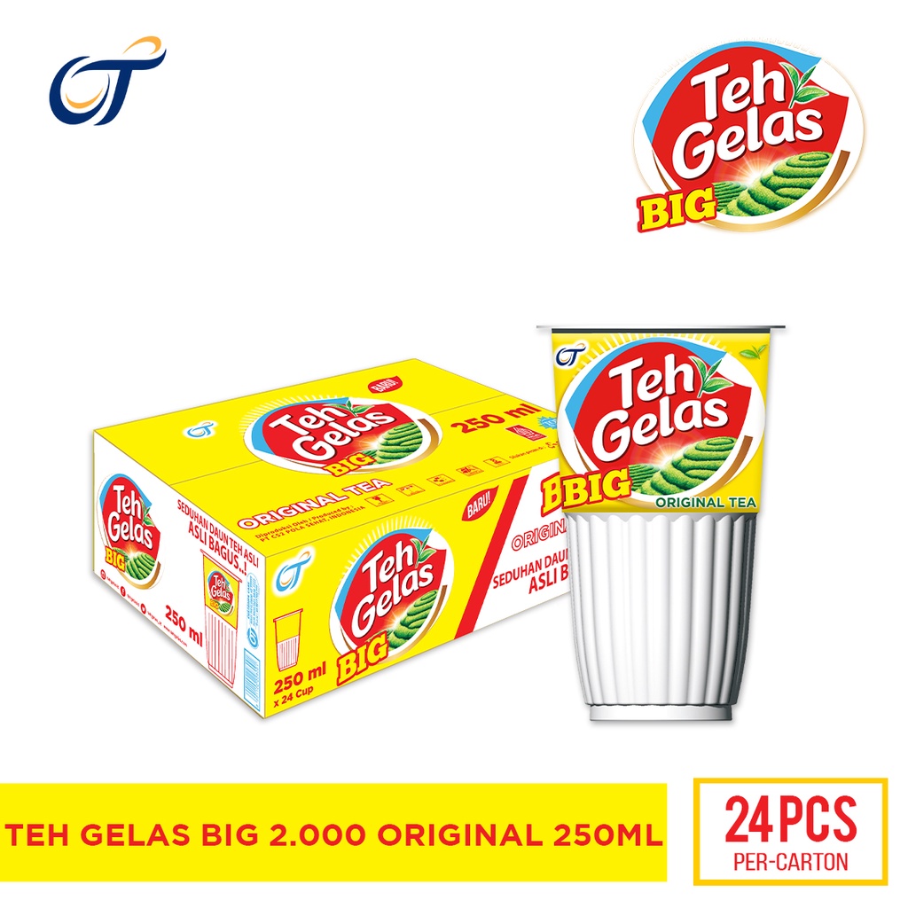 

Teh Gelas BIG - Original 250ml - [1 Karton Isi 24 Pcs]
