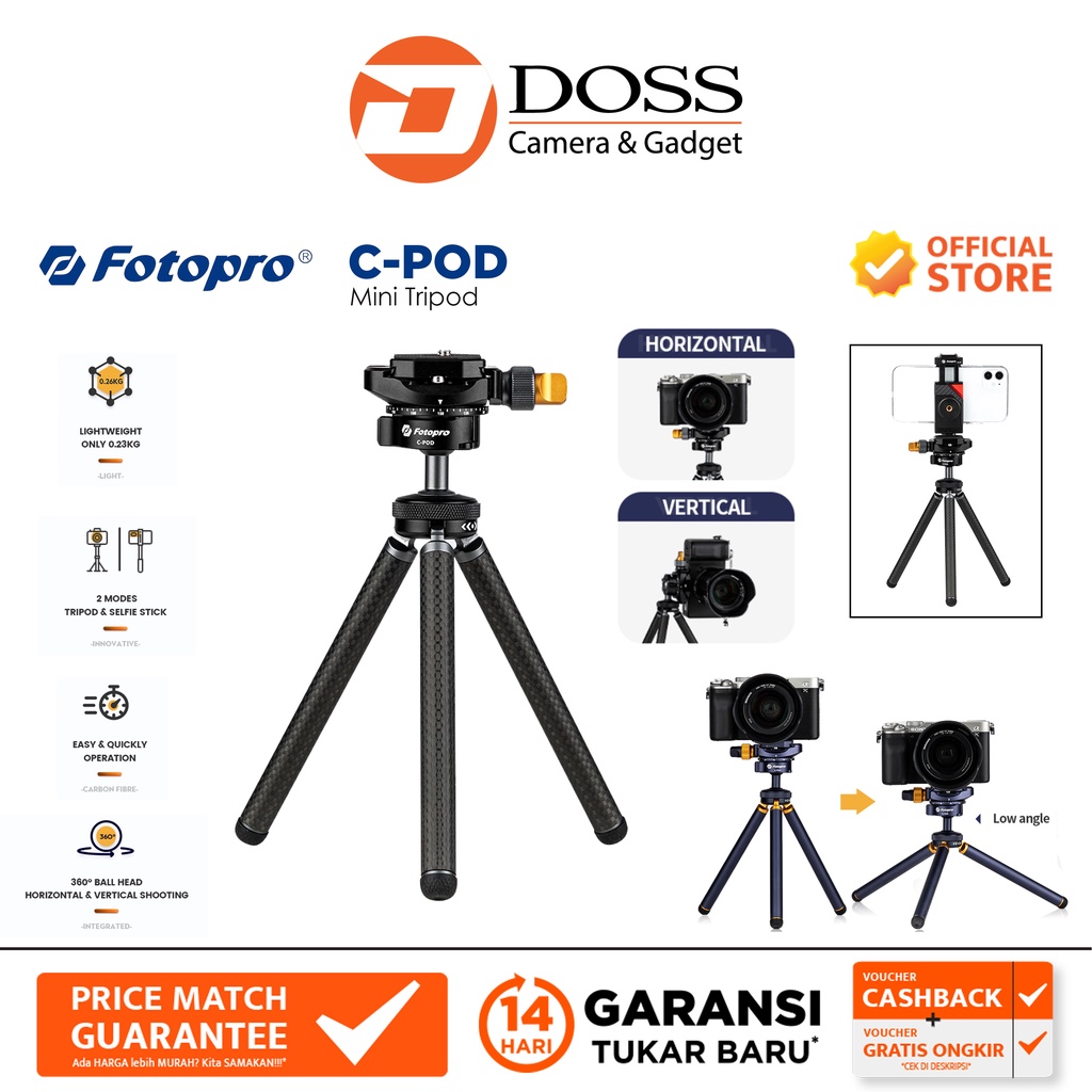 Fotopro C-Pod Carbon Mini Tripod C Pod