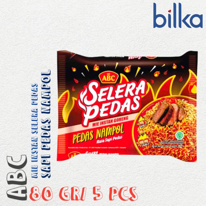 

ABC Mie Selera Pedas Sapi Pedas Nampol 80gr/5pcs