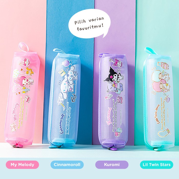 

TOKKADO Sanrio Meiji Pencil Case Tempat Pensil Anak Lucu - Kuromi