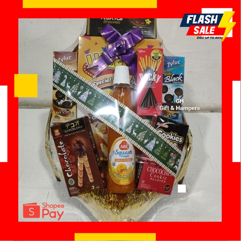 

12.12 SALE |HAMPERS NATAL PARSEL TAHUN BARU KADO GIFT SET PARCEL SNACKS HADIAH