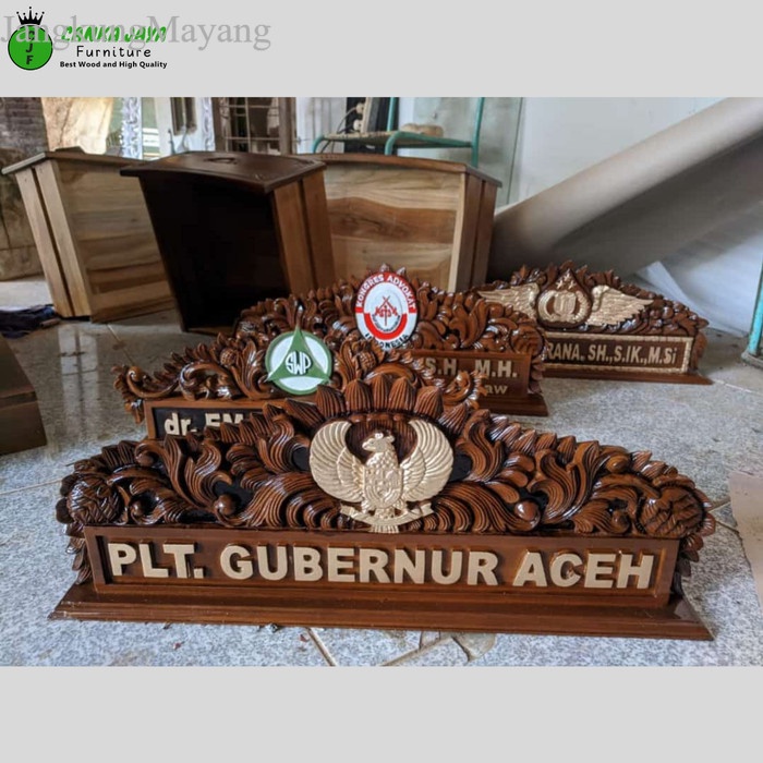 

CANKA - Papan Nama Kayu Ukir Asli Jepara Murah (Label, Dinas, Direksi) antik