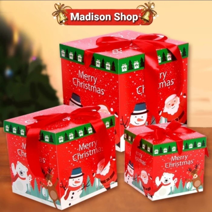 

Box Kado Natal Set 3 Kardus Kotak Kado Natal Christmas Gift Box Murah - HH 211 MOTIF A