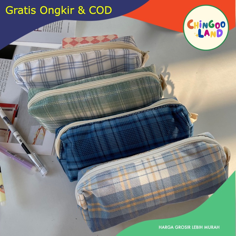 

Chingooland Tempat Pensil Kotak Kotak Aesthetic Korea Kotak Pouch