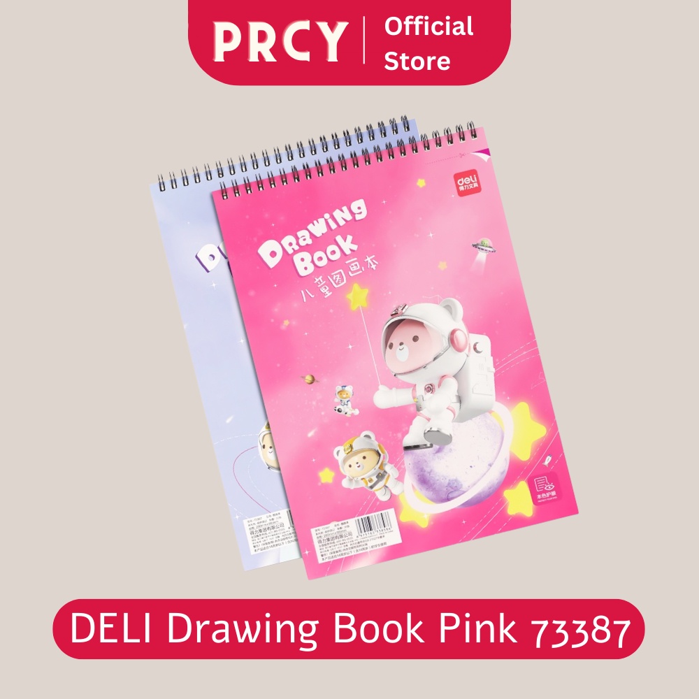 

Buku Gambar Pink Deli Drawing Book (ASST) 73387 Buku Gambar Jilid Spiral Kertas