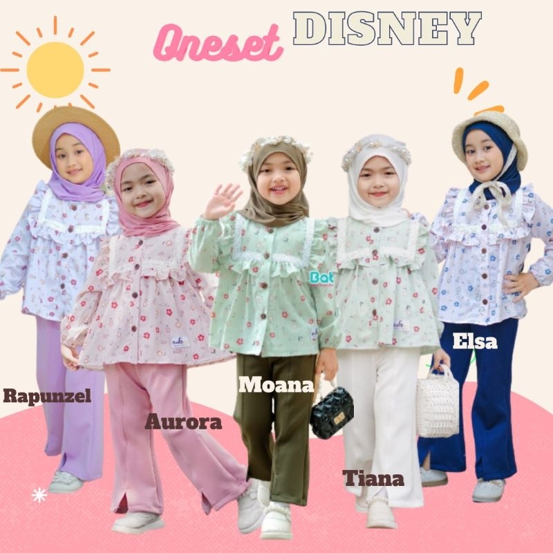 Oneset  Setelan Celana Anak Perempuan DISNEY Ori Babyara