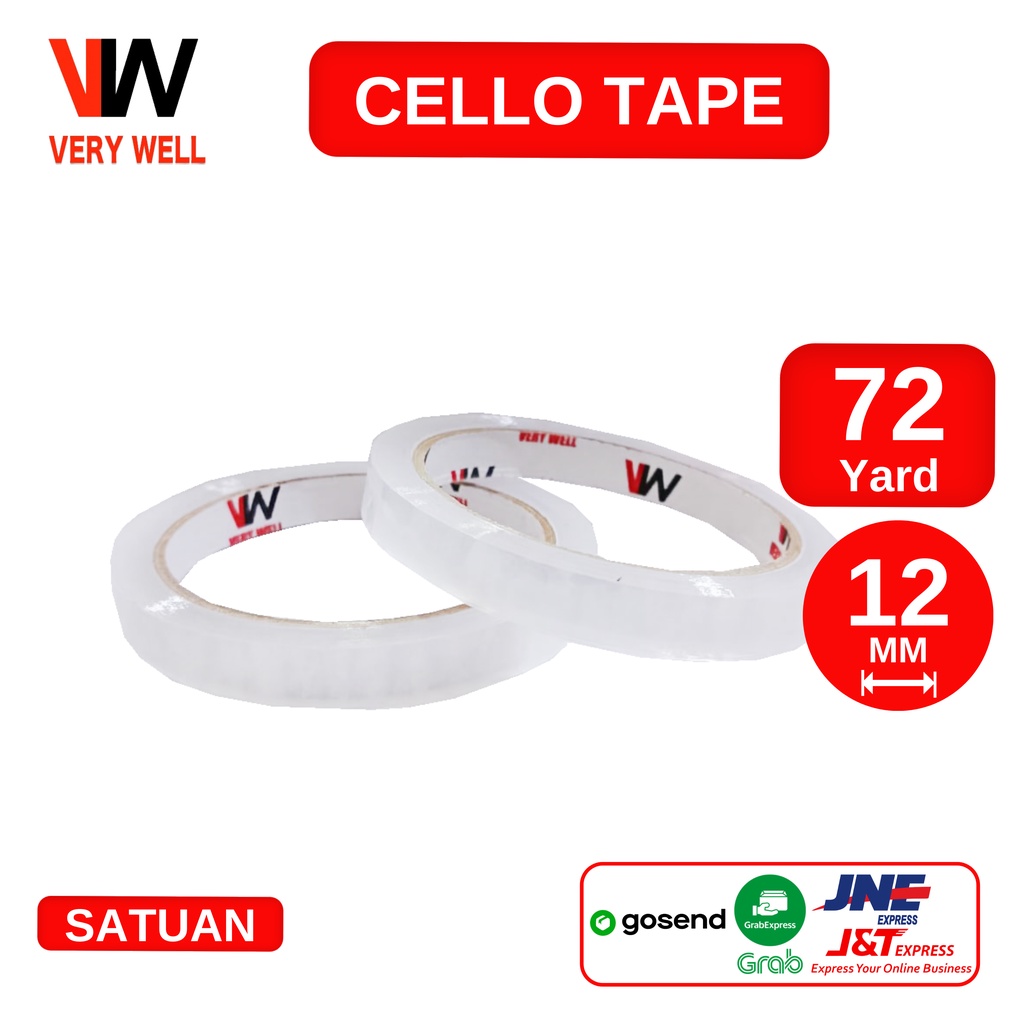 

Isolasi Bening VERYWELL Tape 24mm x 72 Yard