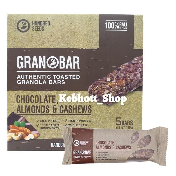 

✨PROMO✨ -Granobar Authentic Toasted Granola Bars Chocolate Almonds Chasews 145g