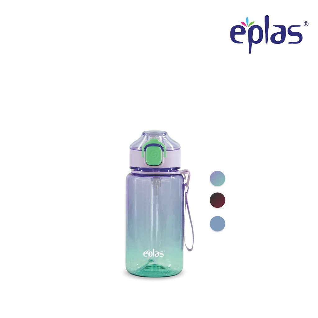 EPLAS Modern Botol Minum Tritan One Touch Multicolour Dengan Sedotan & Handle, BPA Free, 650ml EGDS-650