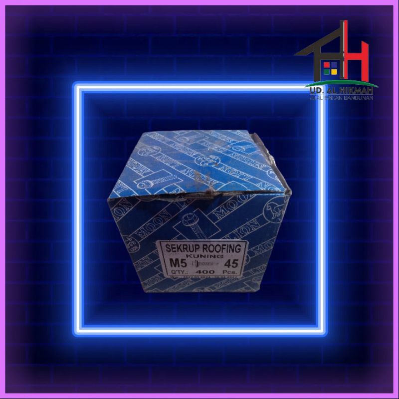 MOON LION Sekrup Roofing Kuning M5x45 Baut Roofing Kuning M5 x 45 DUS 400 PCS