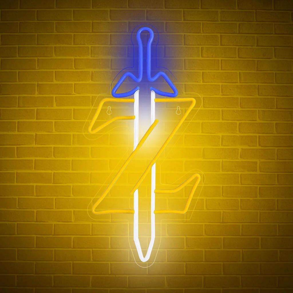 Zelda Gamer Gift Iconic Neon Light for Gaming Room Decor Gifts Sword Z LED Sign Master Sword Gaming 