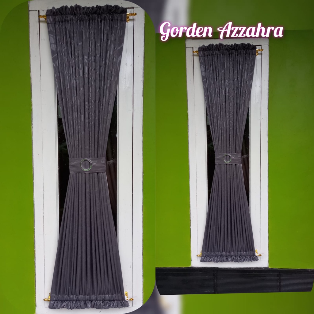 gorden kaca model ikat tengah / gorden minimalis /gorden kaca abu tua /gorden kupu kupu / gorden mur