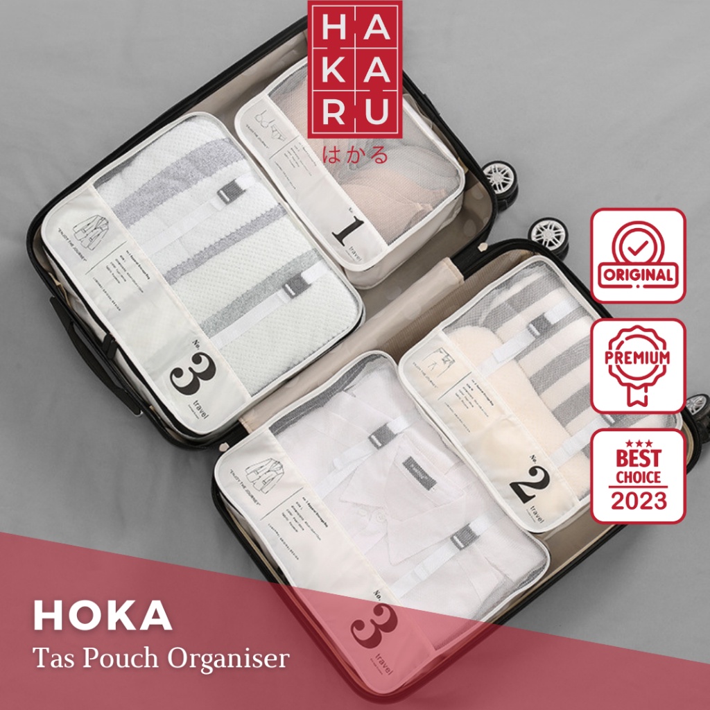 【HAKARU】HOKA Travel Bag Praktis Organizer Koper Aesthetic Tas Simpan Pakaian Simple