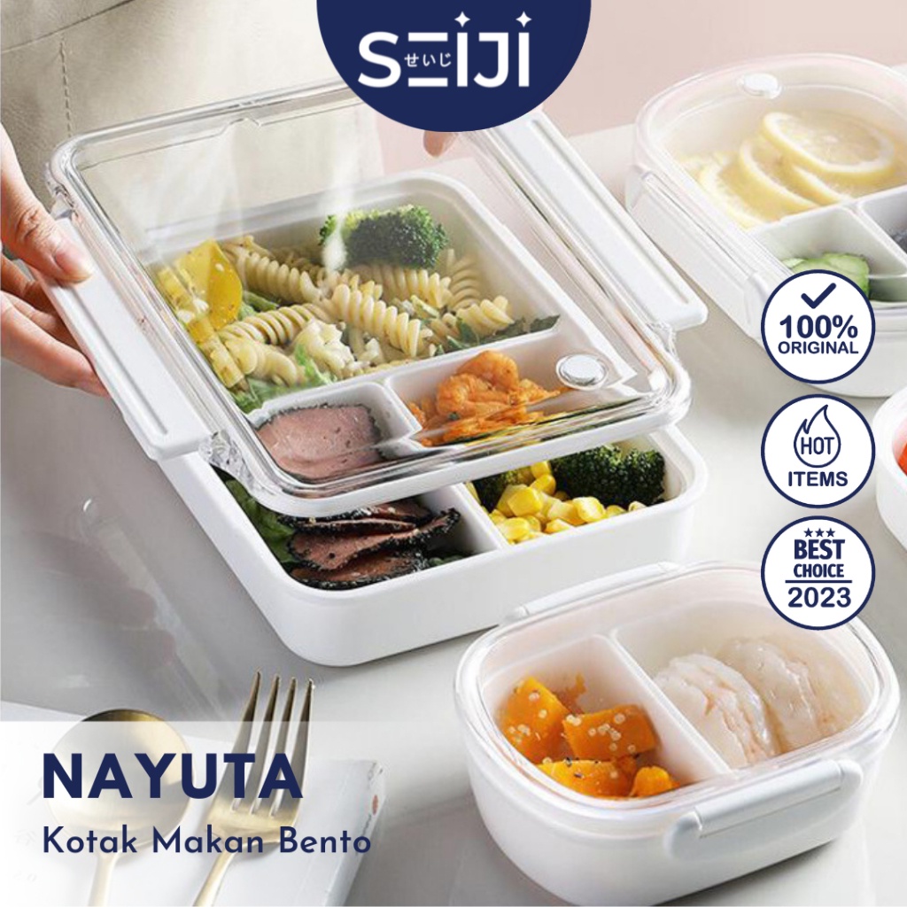 SEIJI - NAYUTA Kotak Bento Box Nasi Premium Set Bekal Aesthetic Kotak Simpan Buah Minimalis