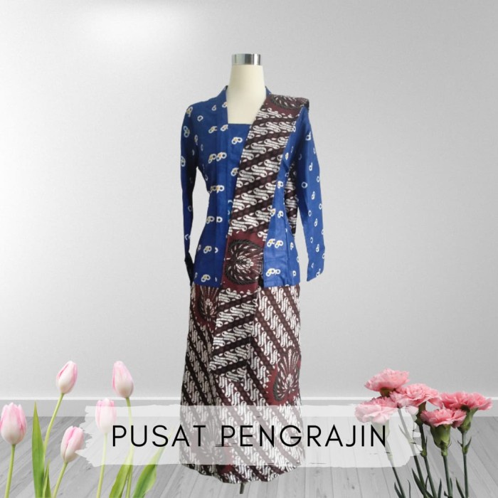 

Set Kebaya Kutubaru Jumputan - Hitam, S