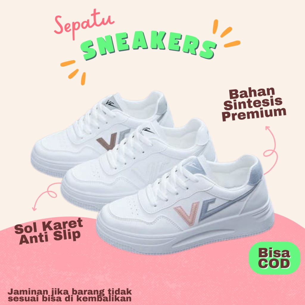 Sepatu Sneakers Wanita Sepatu Kets Wanita Kekinian Cewek Korea Kekinian Terbaru