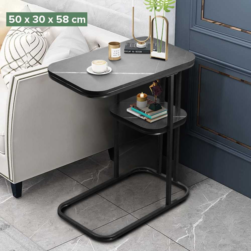 Meja Sofa Side Table Marbel European Style Double Layer